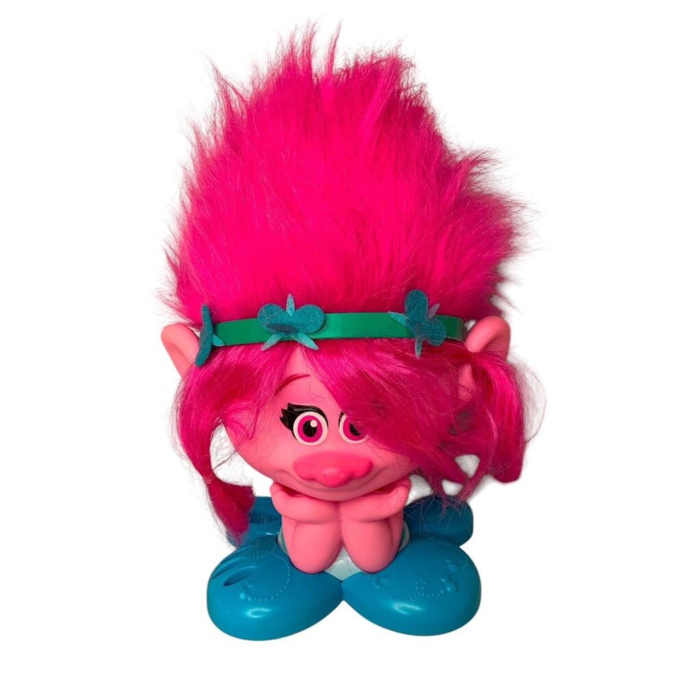 Trolls Poppy Styling Station 12" Head‎ Hair Salon Pink Dreamworks Movie 2016